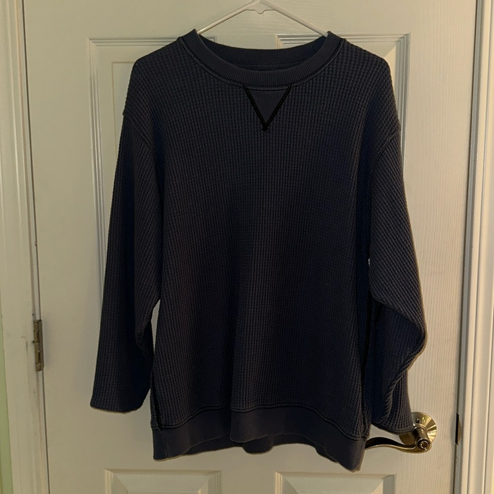 Aerie brand waffle knit blue shirt, size small